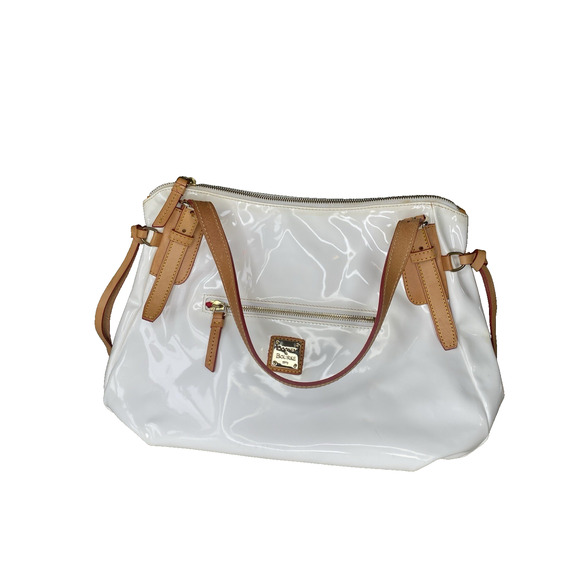 Dooney & Bourke Pocketbook White Patent Leather Large Nina Handbag - Picture 14 of 16